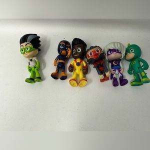 PJ Masks Toys Lot Of 6 Action Figure 3” Luna Catboy Owlette Gekko